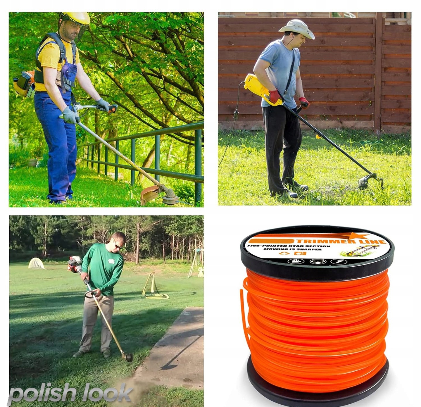 Żyłka tnąca do kosy podkaszarki spalinowej głowicy gwiazda 2,4mm 155m Marka PolishLook