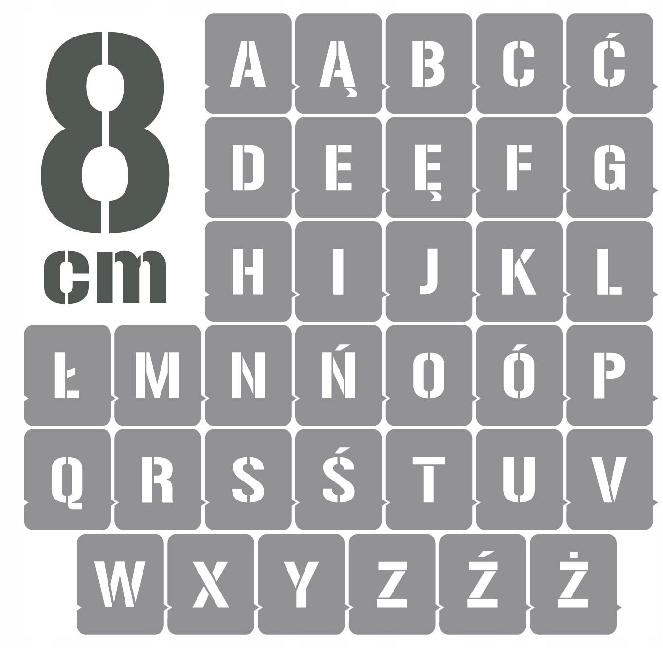 

Szablony malarskie Litery 8cm /wielorazowe/
