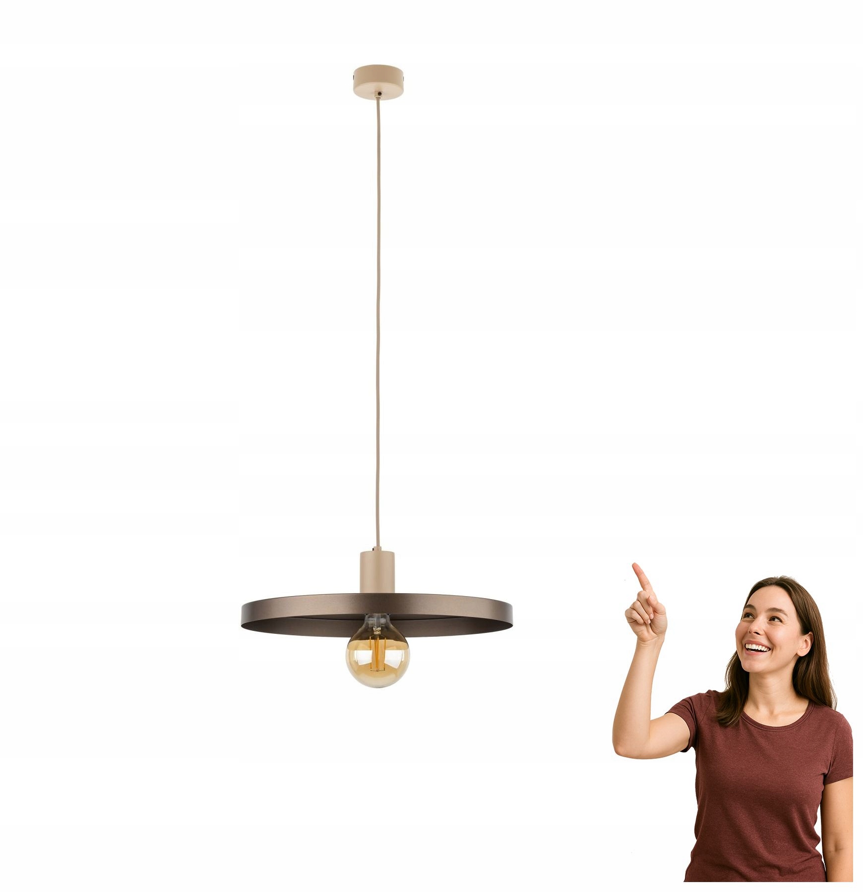 Tk Lighting Závesná lampa Sila Sabia Brown 40 cm 10758