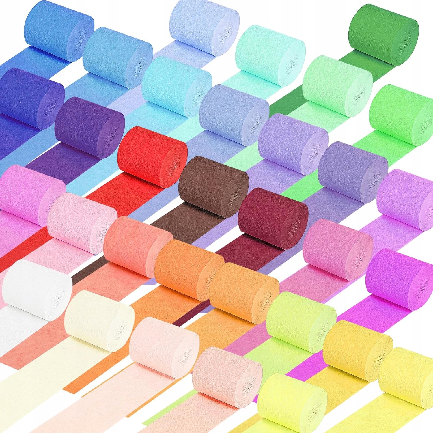 32 rolki papieru krepowanego, kolorowe, 4,5 cm x 10 m, 32 kolory, krepy, pa