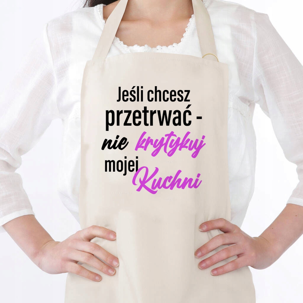Kuchyňská Zástěra Béžová Dárek k Svátek Matek Nekritizujte moji kuchyň