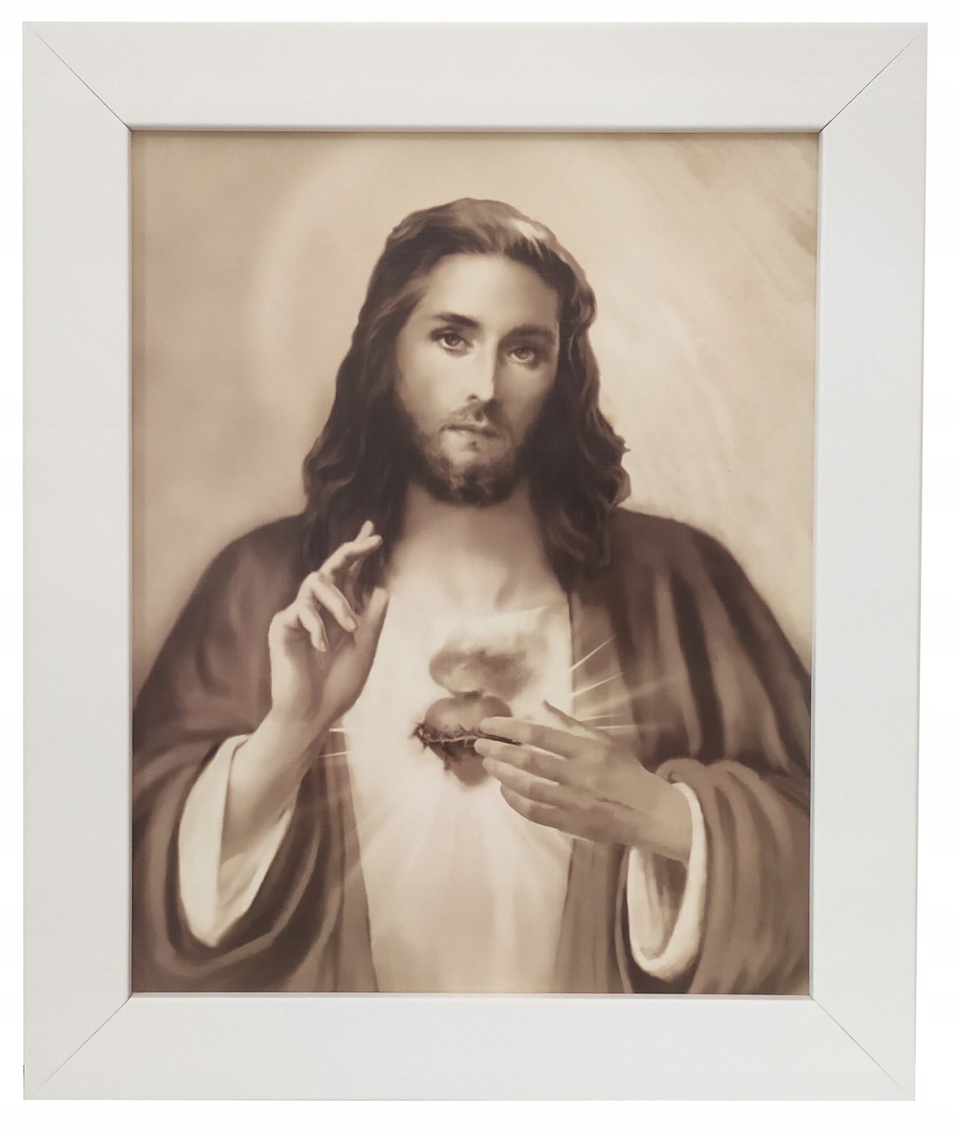 

Obrazy Na Ścianę Serce Jezusa 25X30 Biała Rama Św.