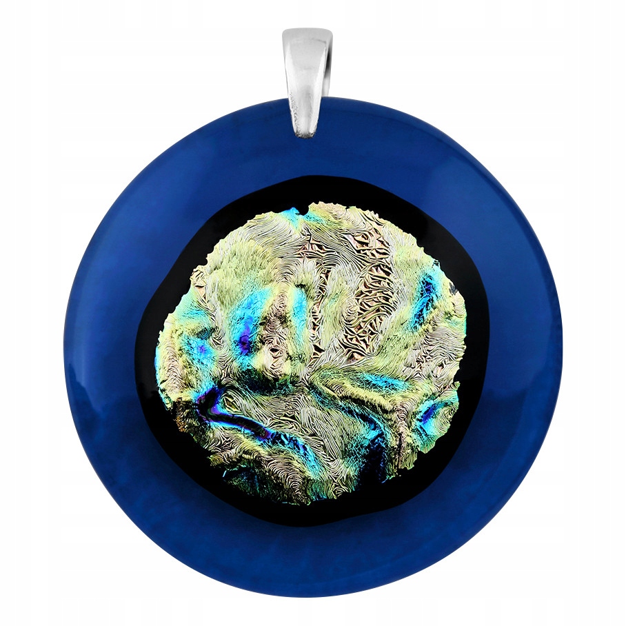 Dámský modrý přívěsek Harf sklo murano kolečko