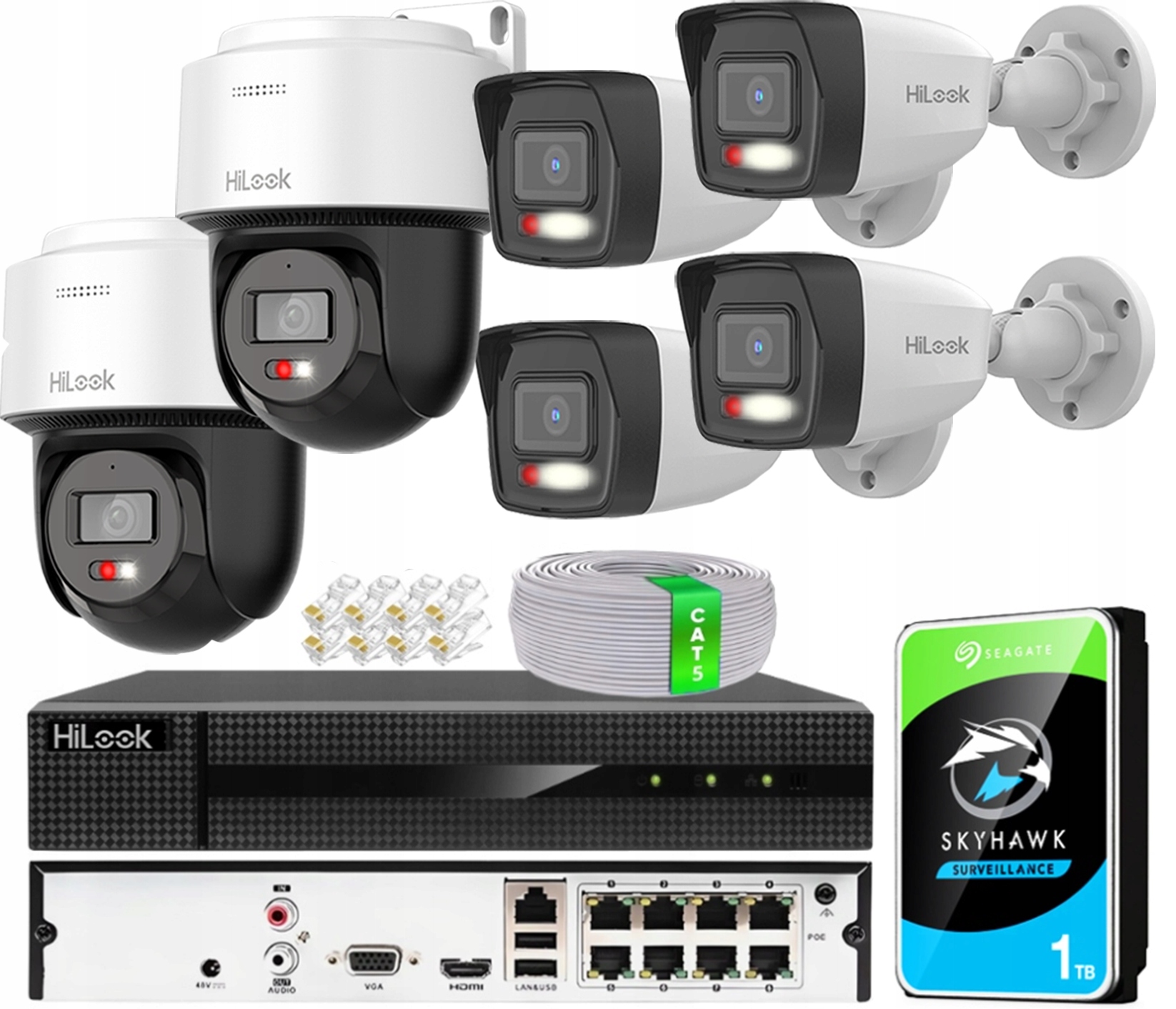 Sada Ip kamer 4x IPCAM-B4-30DL 2x PTZ-N4MP-P rekordér 8CH PoE