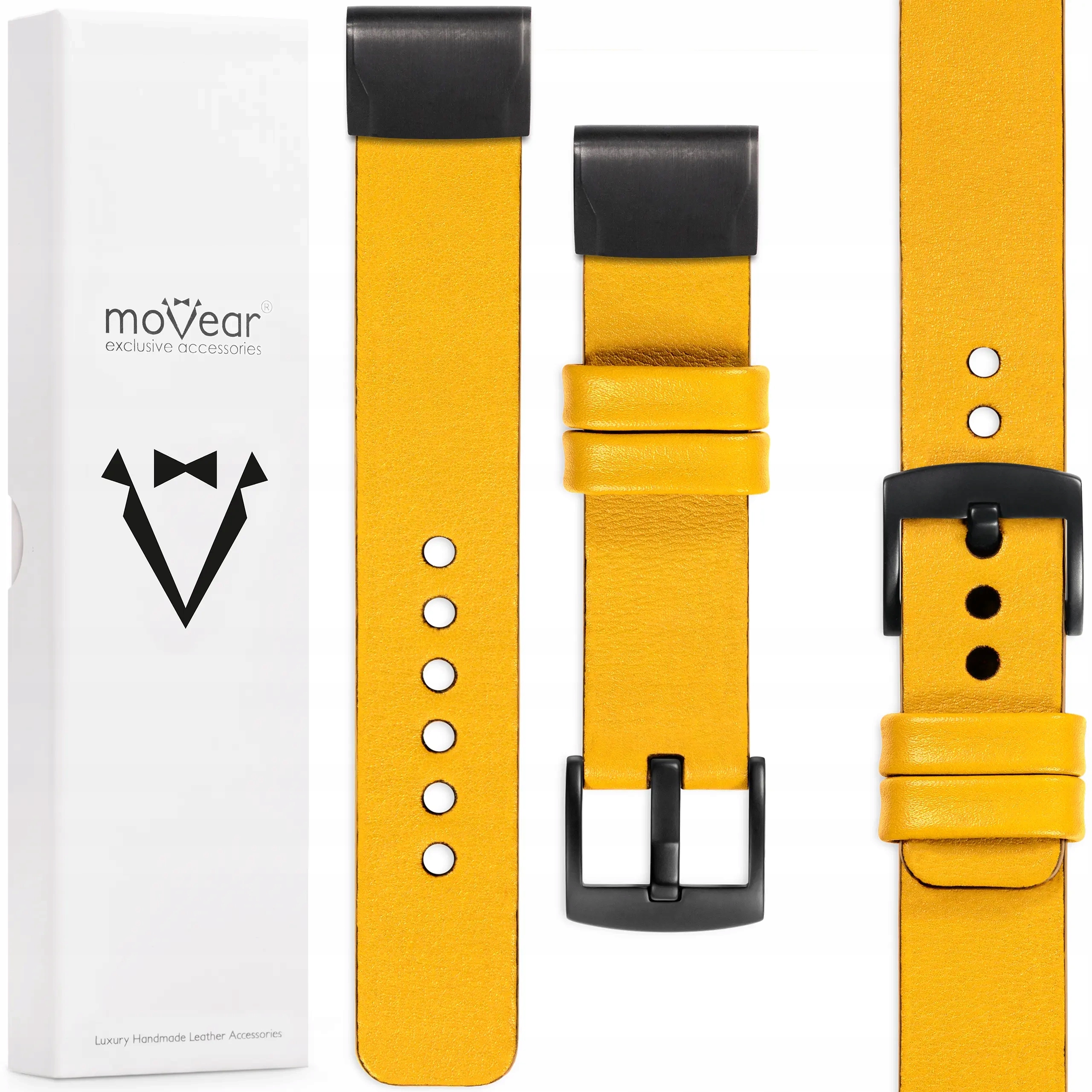 Kožený řemínek pro Garmin Fenix 8X 7X 6X 5X Epix italská kůže Movear