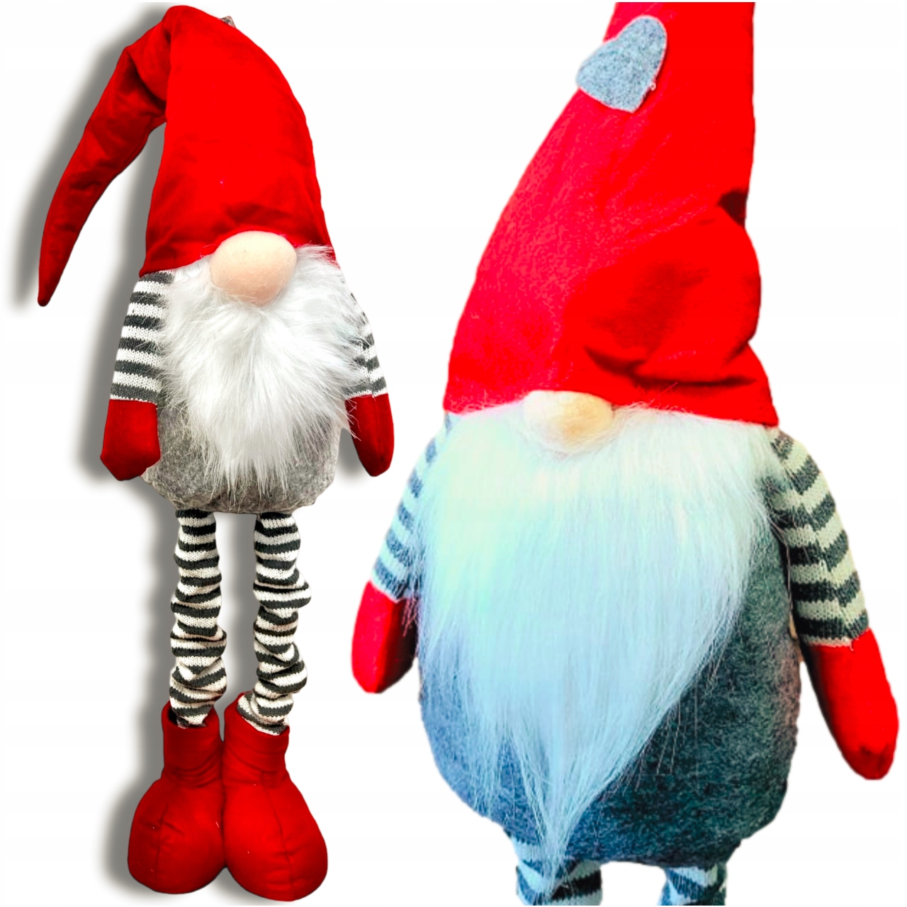 SKRZAT ŚWIĄTECZNY TELESKOPOWE NOGI KRASNAL MIKOŁAJ GNOM FIGURKA 63-91 CM