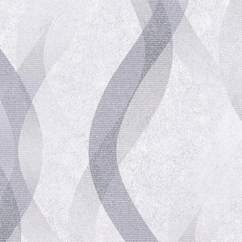 Tapeta 3D fale warkocz beton tynk szary brokat