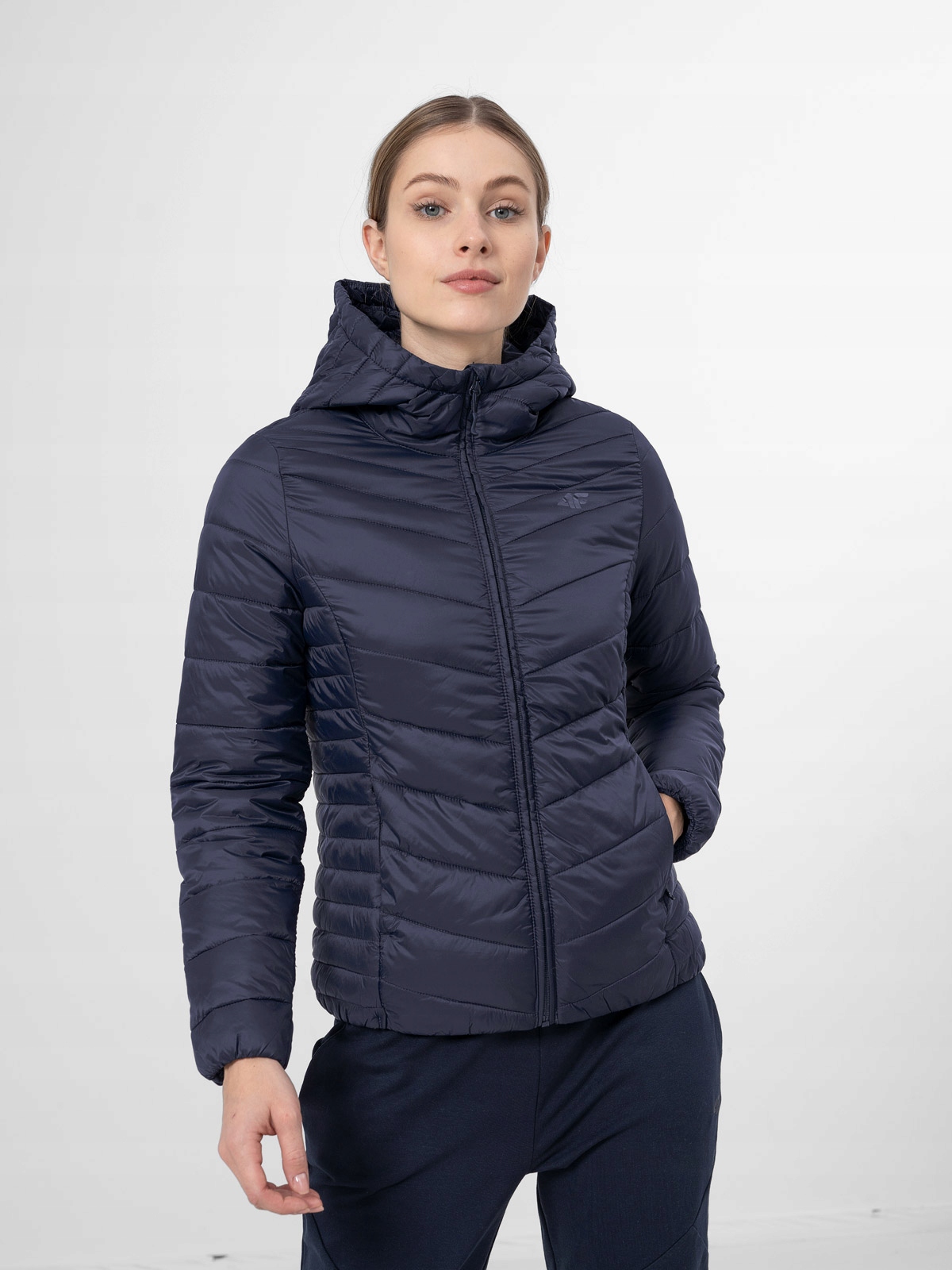 KURTKA przejściowa WIOSENNA PUCHOWA damska 4F pikowana KUDP003 XS Rękaw długi rękaw