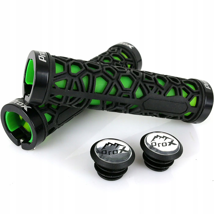CHWYTY ROWEROWE PROX GP-53 ZIELONO CZARNE 130 MM SKRĘCANE GRIPY RĄCZKI Model GP-53