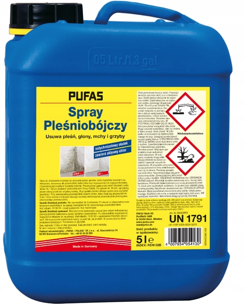 

Pufas preparat pleśniobójczy glony mchy pleśń 5L