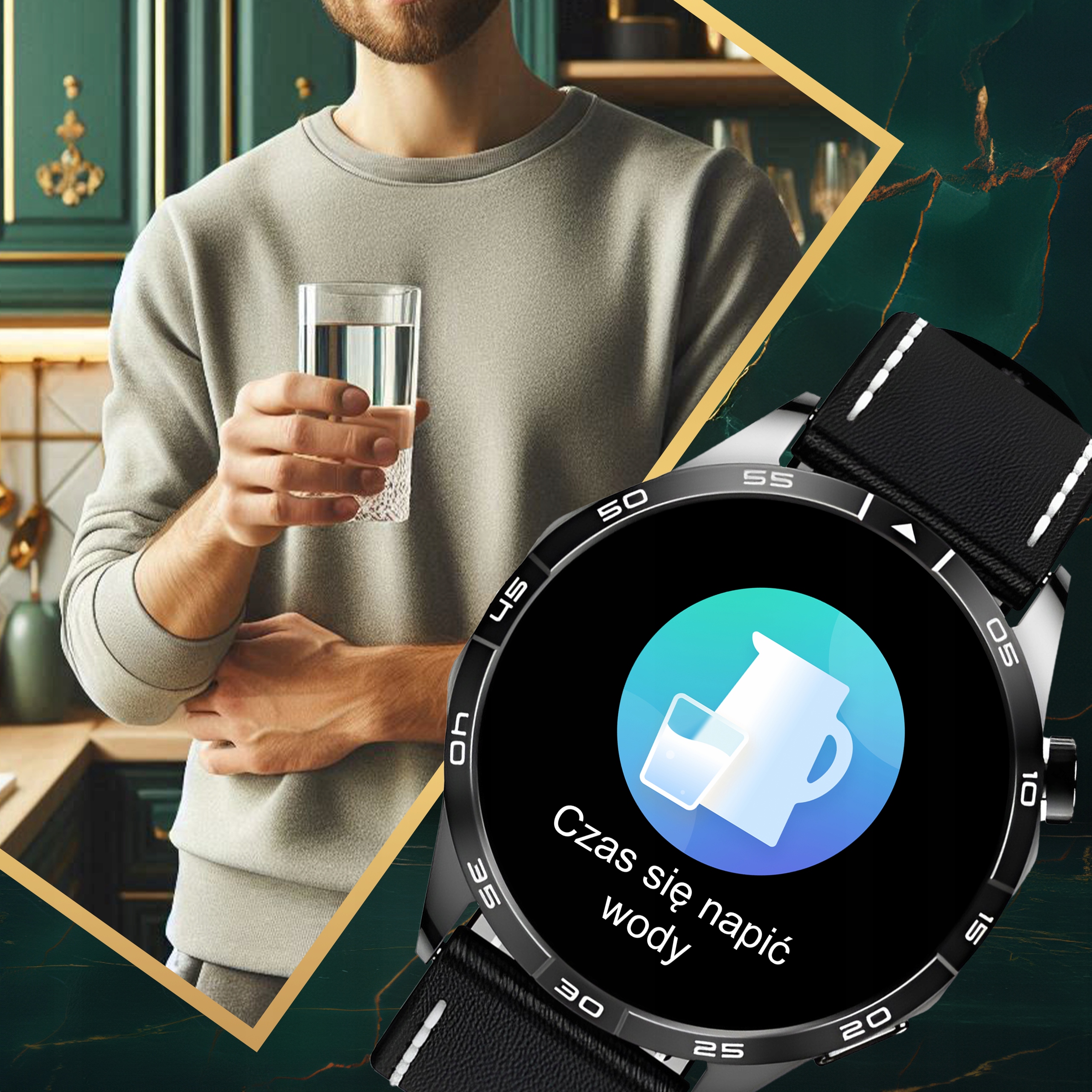 SMARTWATCH MĘSKI ZEGAREK POLSKIE MENU AMOLED 3 PASKI ROZMOWY SMART WATCH Transmisja danych brak