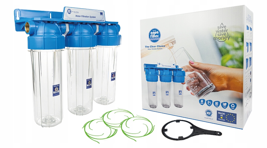 Filtr wody cały dom 3/4 FHPRCL34-B-TRIPLE korpus