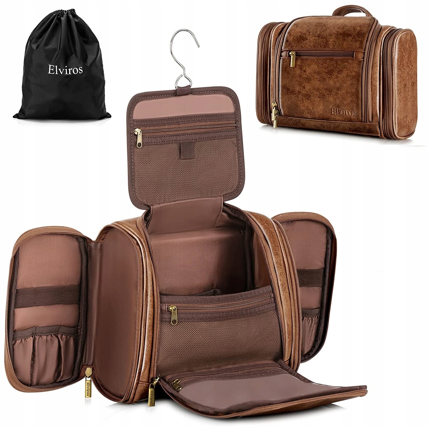 

Kosmetyczka Skórzana Męska Damska Rozkładana XL