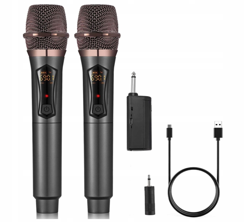 Sada mikrofonů Uhf Alpowl 2x Mikrofon Redukce šumu Dsp