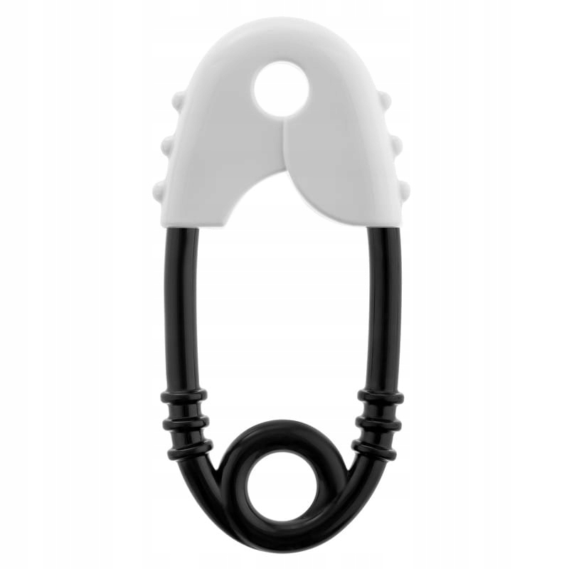 

Tullo Grzechotka czarno-biała kontrastowa agrafka