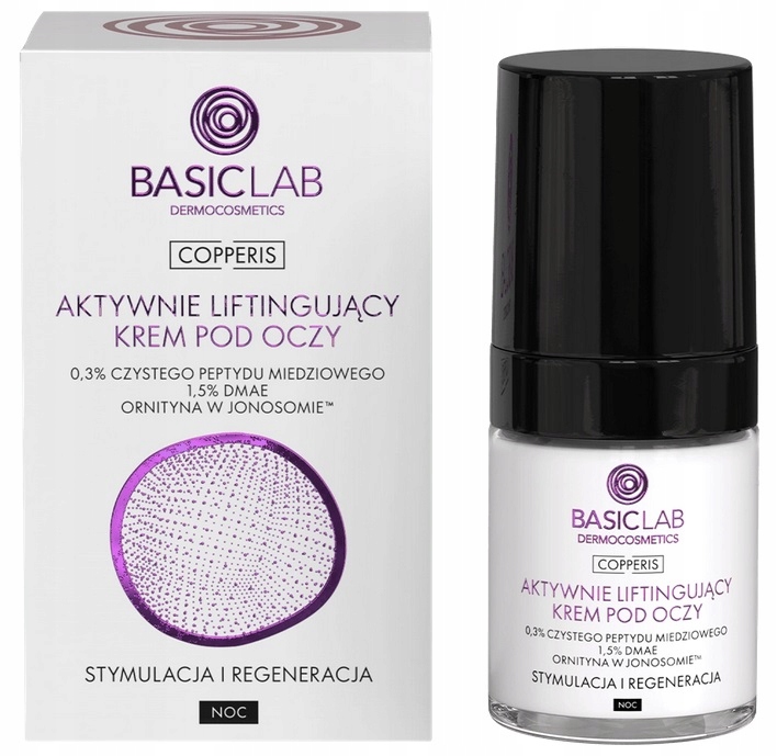 BasicLab Aktywnie Liftingujący krem pod oczy na noc, 18 ml