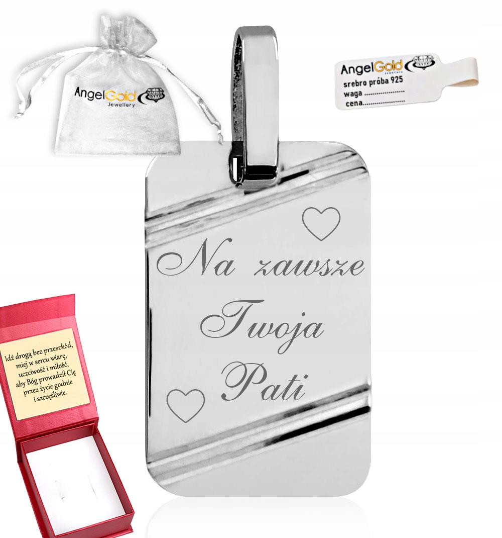 Obdélníkový Vojenská Známka S Zářezy Stříbro 925