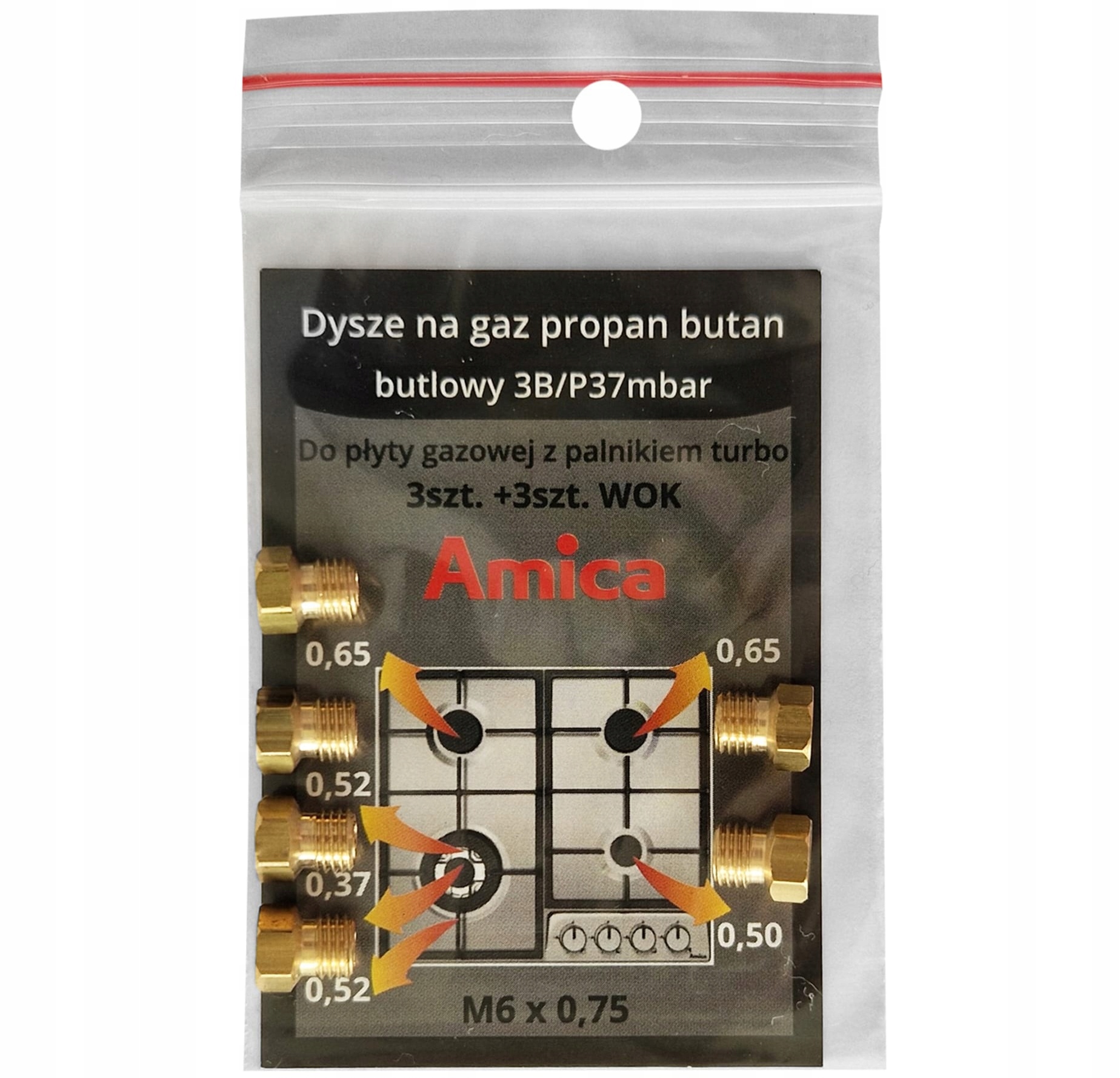 

Dysze kuchenki Amica propan-butan +turbo(WOK)-3szt