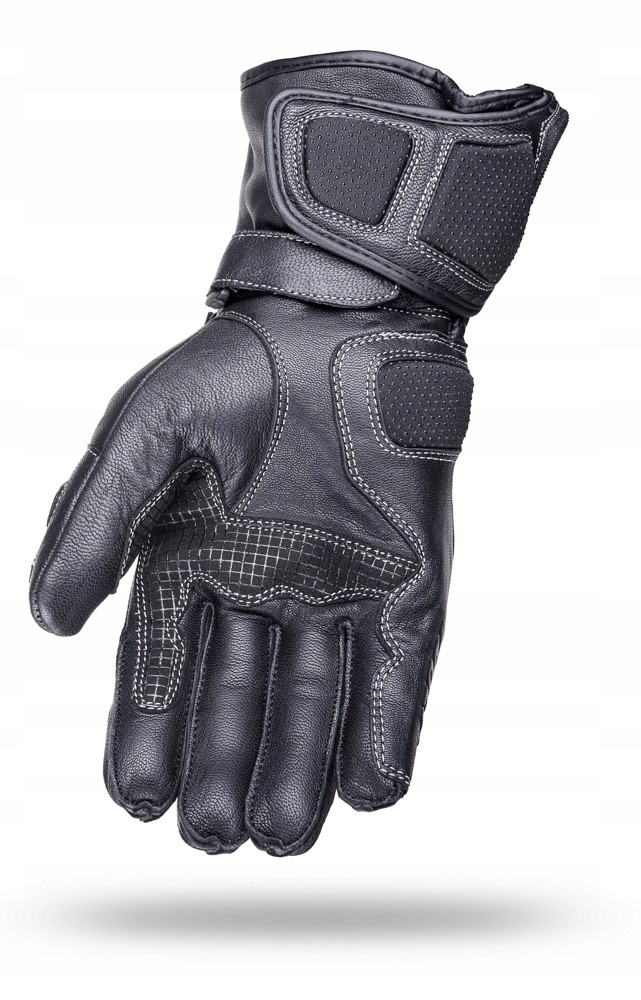 DŁUGIE RĘKAWICE MOTOCYKLOWE WOLF HAWK SKÓRA BLK XL Typ Sportowe