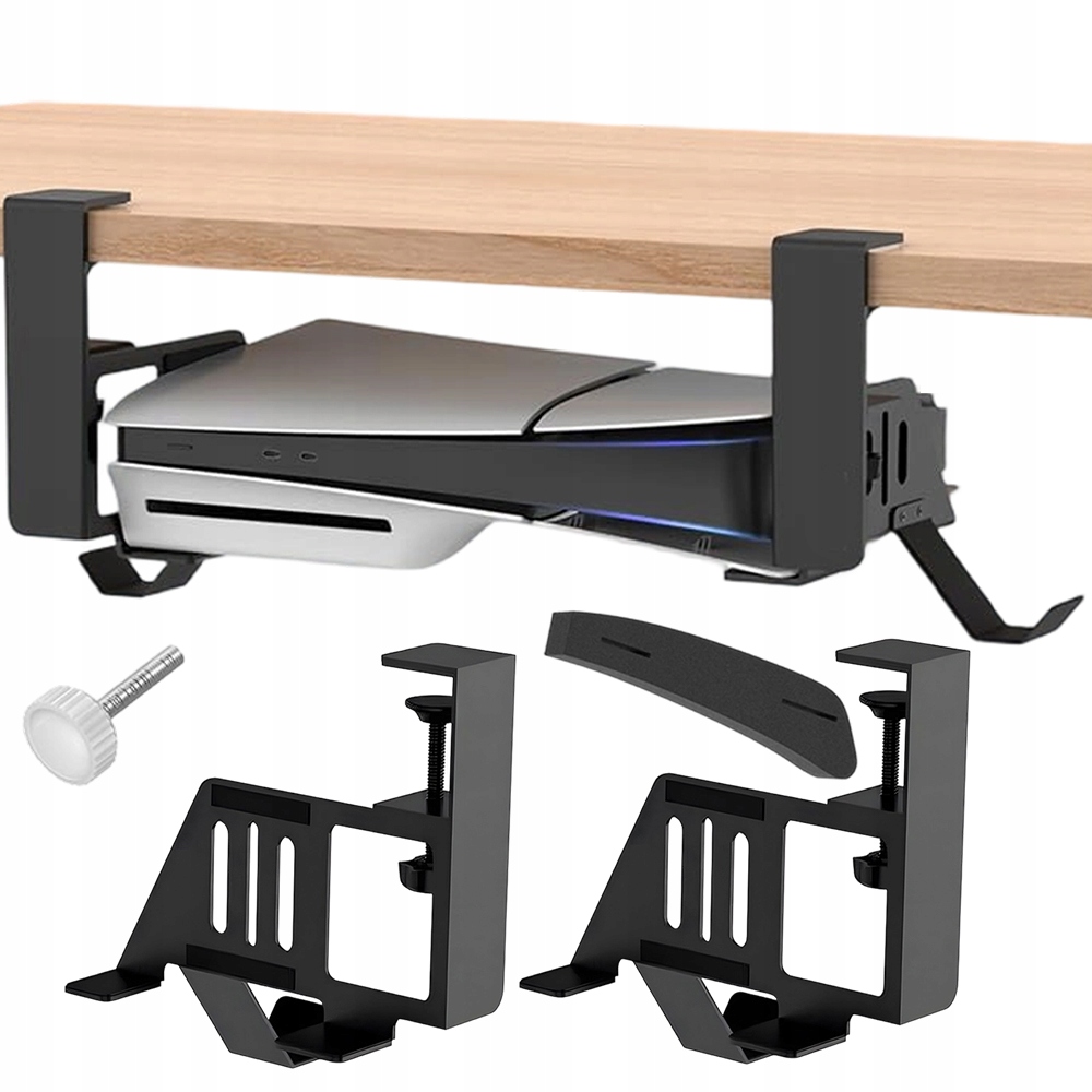 Uchwyt poziomy PS5/PS5 Slim o udźwigu 20 kg z 2 odłączanymi haczykami