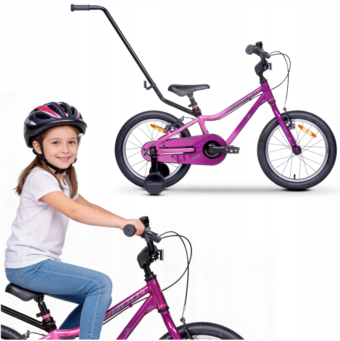 Rower Dziecięcy Rowerek 14 Cali Dla Dziewczynki Lekki Prowadnik Koła Boczne