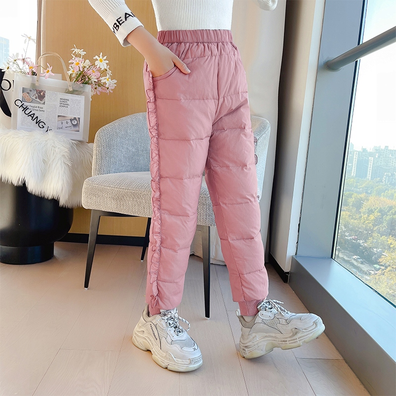 CIEPŁE GRUBE SPODNIE DRESOWE OCIEPLANE JOGGERY zimowe pikowane dziecięce Płeć dziewczynki