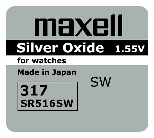 

Bateria Srebrowa Guzikowa Maxell 317 Sr 516 1.55V