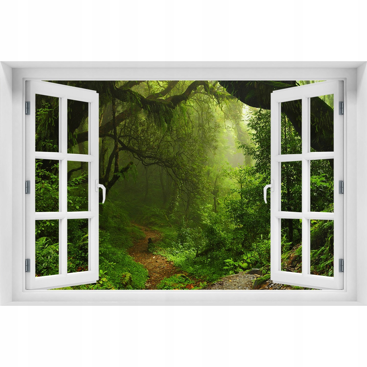 

Naklejka fototapeta 3D Okno widok Dżungla w Nepalu