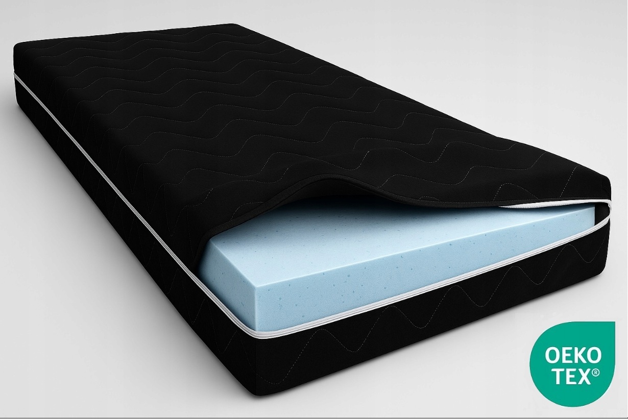 Materac piankowy Miękki H2 120X200 Czarny 9cm Antybakteryjny pianka dziecka