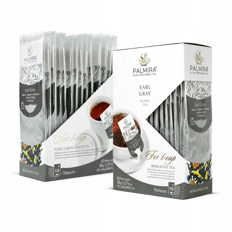 Čaj černý cejlonský s bergamotem Palmira Earl Grey Deluxe 15 sáčků