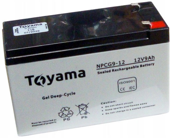 Akumulator Żelowy Npcg 9 12V 9 Ah Gel Deep Cycle Toyama