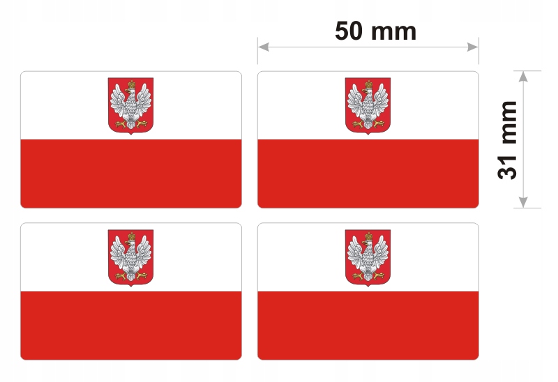 Naklejki Flaga II Rzeczypospolitej 4szt Polska Producent inny