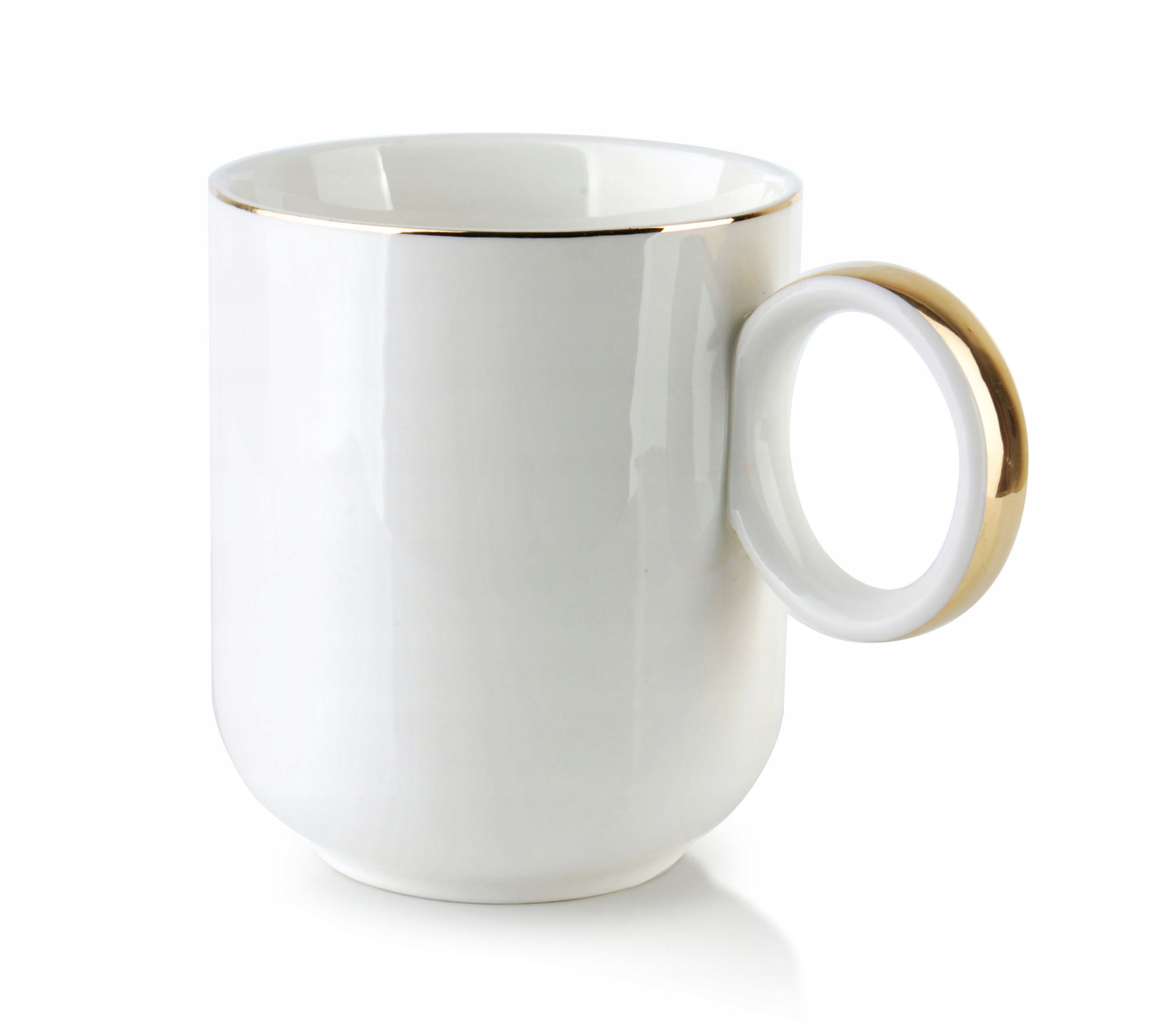 

Kubek Biały Porcelanowy Grace Złoty Pasek 350 ml.