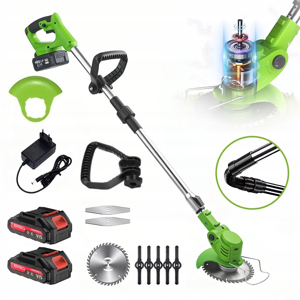 Aku Vyžínač Sekačka Na Trávy Sada 2 X Baterií