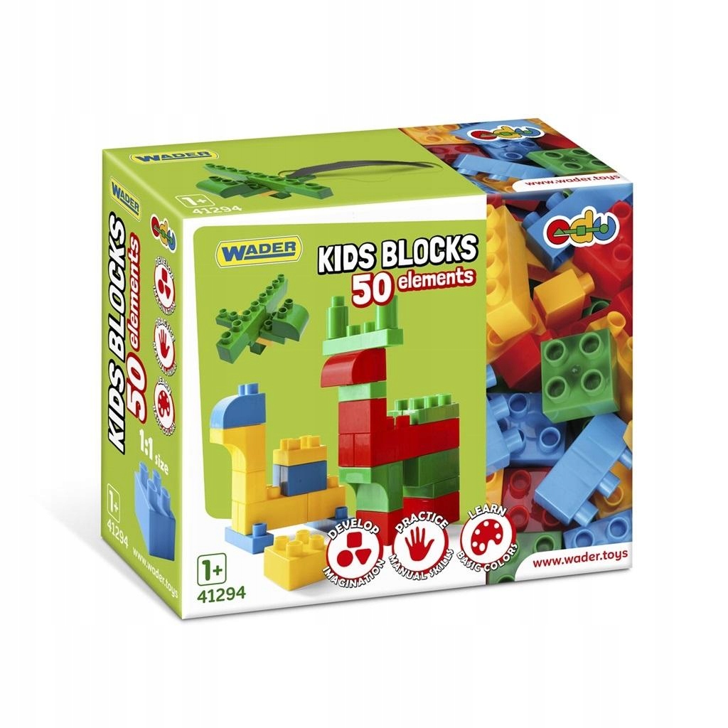 Zestaw KLOCKÓW Klocki Dla Rocznego DZIECKA Klocki Kids Blocks 50 Elementów