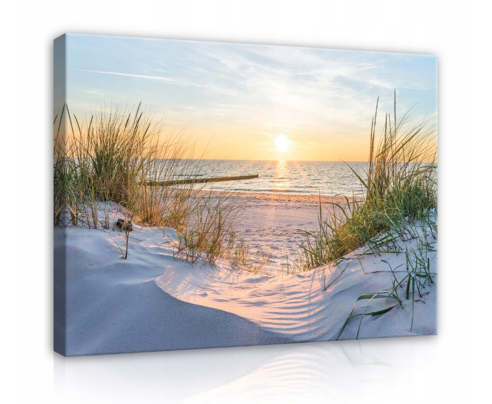 Obraz 120x80 Pláž moře slunce západ slunce písek příroda krajina klid