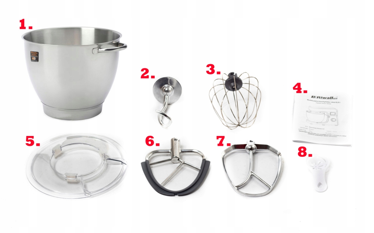 Robot kuchenny RIWALL PRO ROBY ROBOTER 2.0 2700 W czarny Pojemność misy roboczej 6.5 l