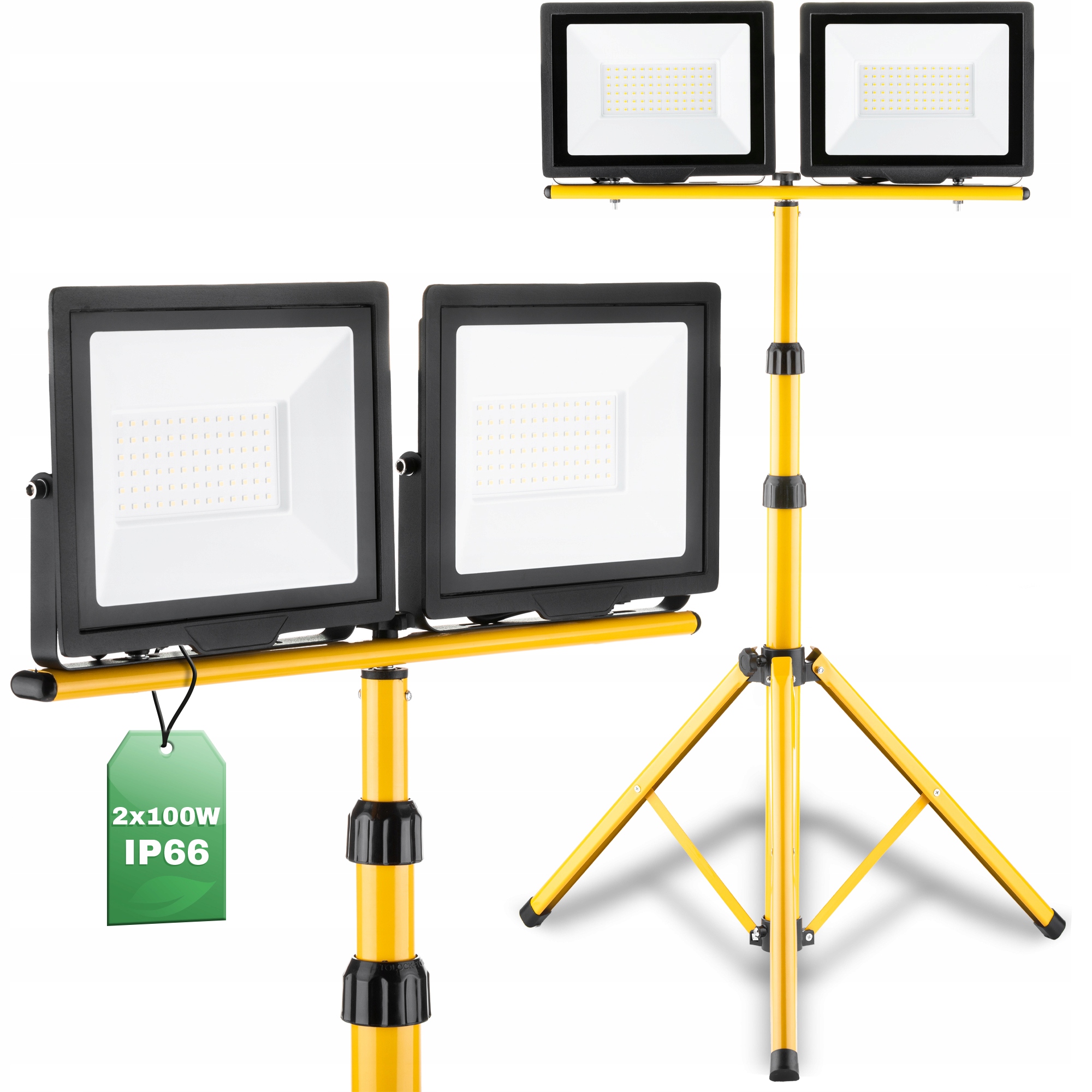 Прожектор галогенная светодиодная лампа 2x 100W + штатив