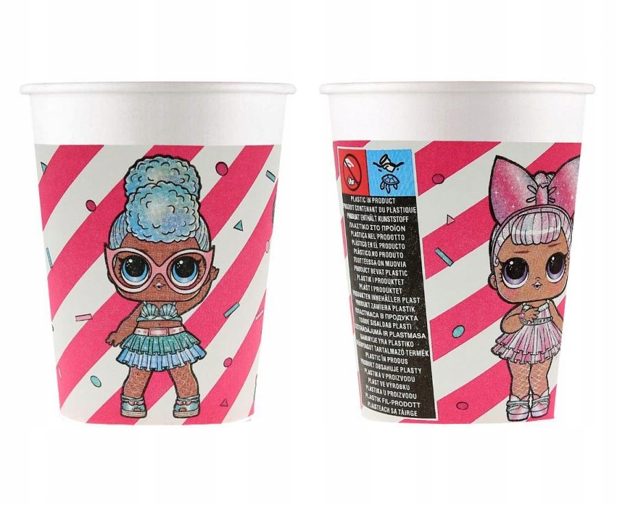 Kubeczki papierowe LOL laleczki 200 ml 8 szt.