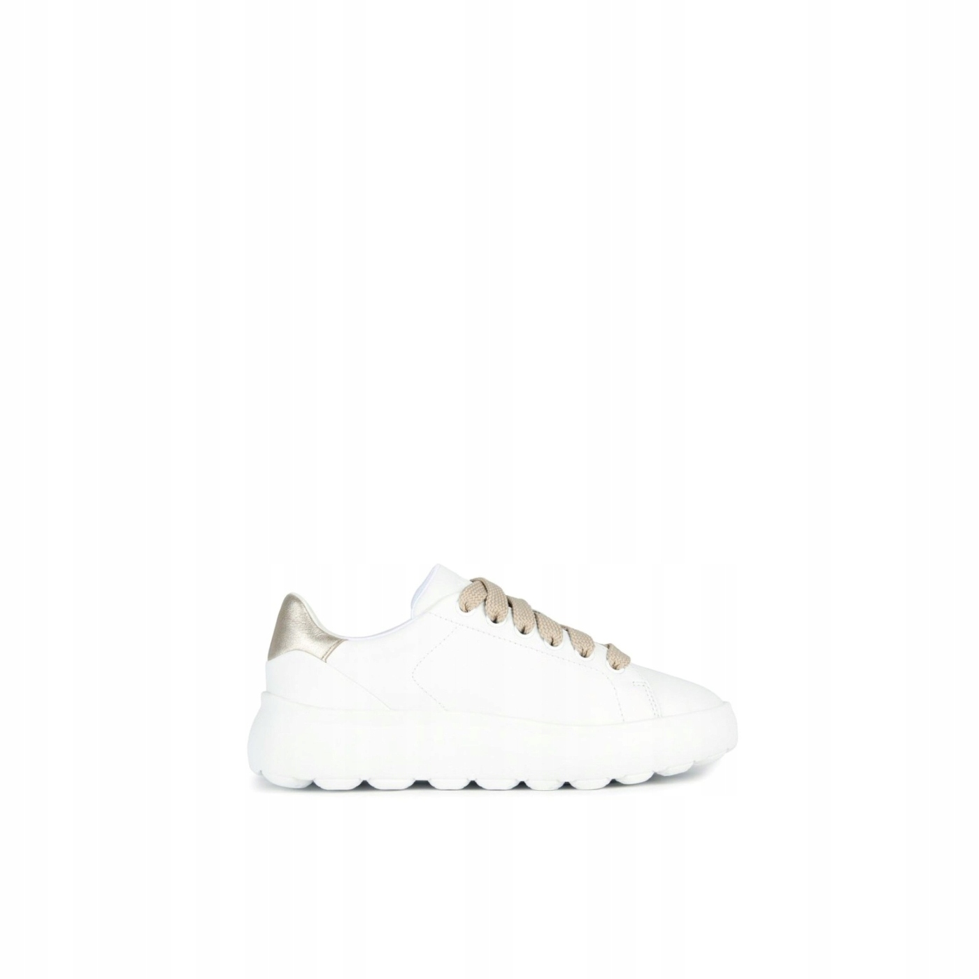 Bílé dámské kožené tenisky na platformě Geox