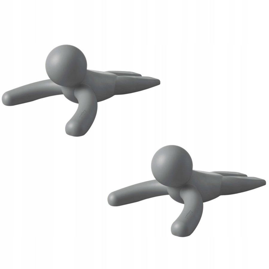 Zarážky na dveře šedé, moderní zámek dveří, sada 2 kusů Buddy