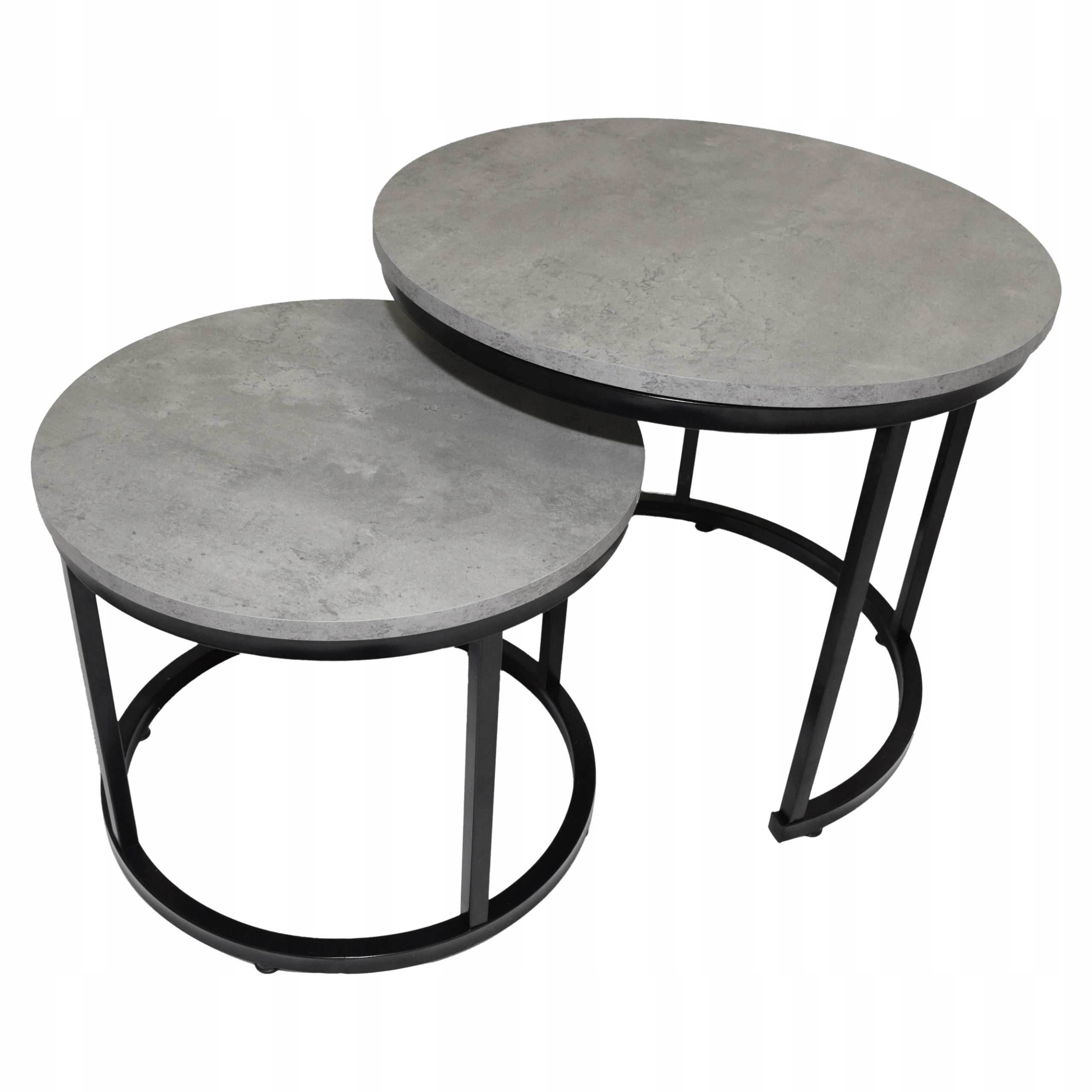 STOLIKI KAWOWE OKRĄGŁE KOMPLET STOLIKÓW BETON INDUSTRIAL STOLIK 2 SZT ...