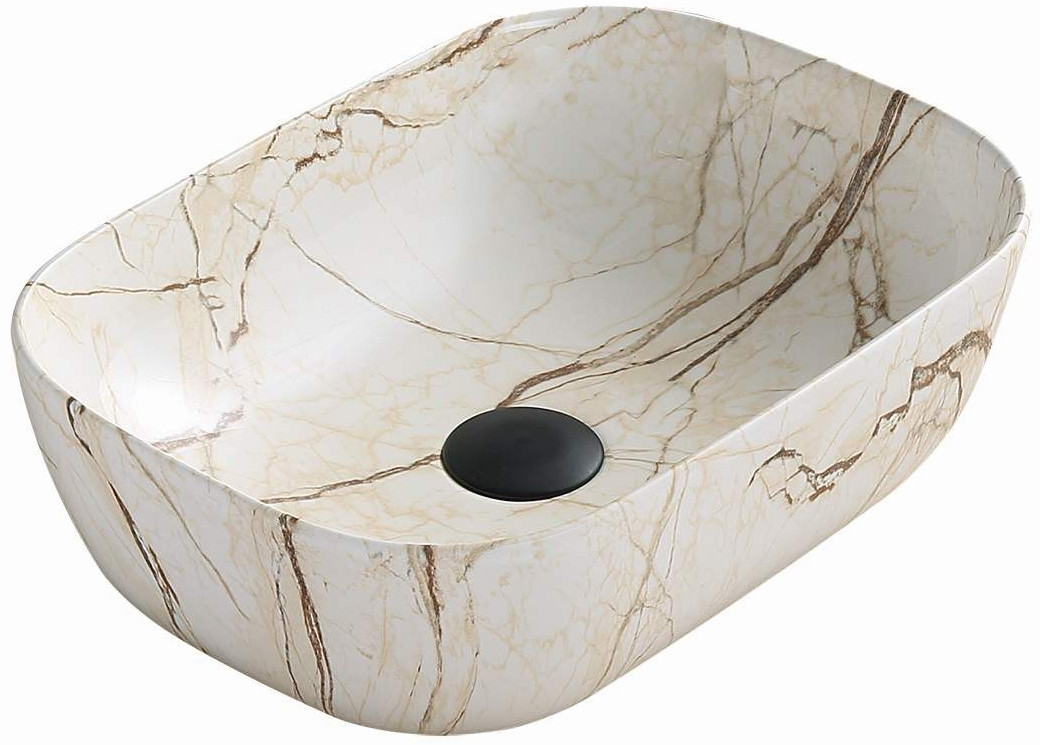 Mexen Rita umyvadlo na desku 45 x 32 cm, Béžový kámen 21084592