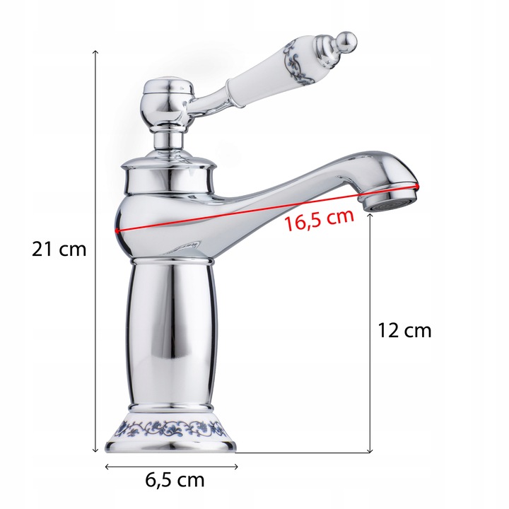 Bateria łazienkowa na umywalkę stojąca retro kran do umywalki WC chrom Yoka Kolor srebrny