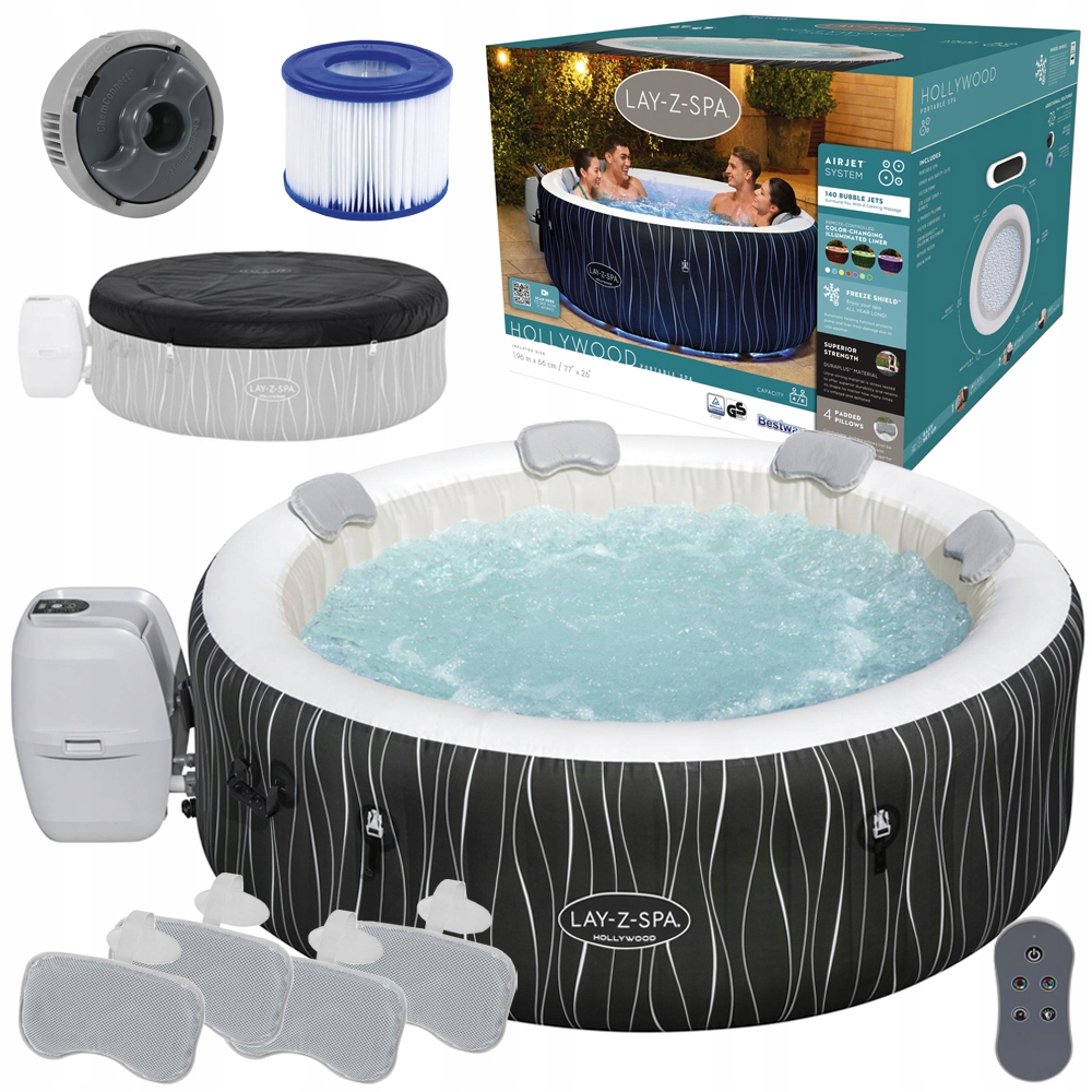 

Jacuzzi Lay-Z-Spa damuchane Bestway 6os Led 60059
