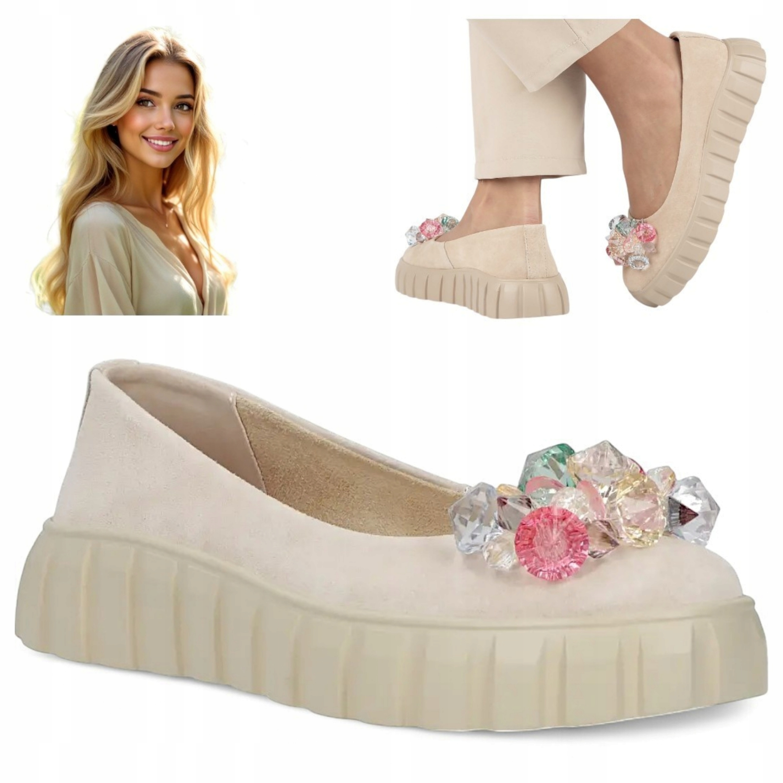 Dámské kožené polobotky na platformě Filippo 40 Letní nazouvací obuv