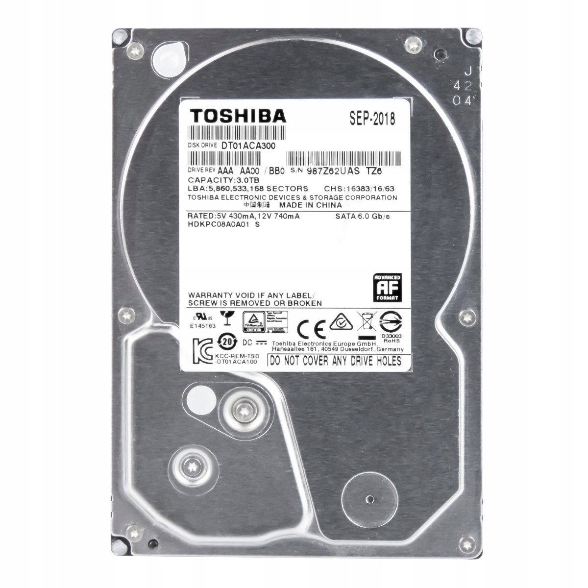 Toshiba 3TB 7.2K 64MB Sata III 3.5'' DT01ACA300