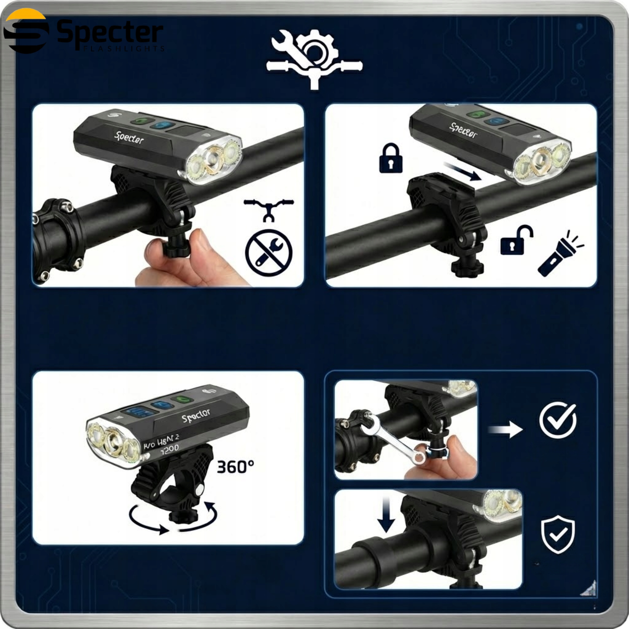 PRO LIGHT 2 BIKE LAMP 1200LM POWERBANK IPX65 13 LED РЕЖИМІВ