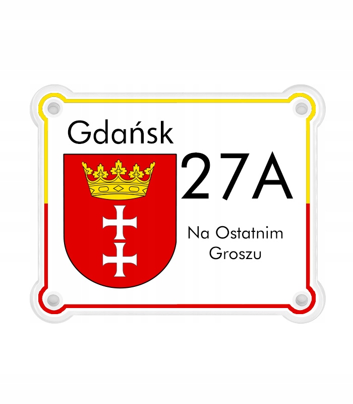 Tabliczka adresowa z herbem 16x20 Gdańsk EAN (GTIN) 5905204606995