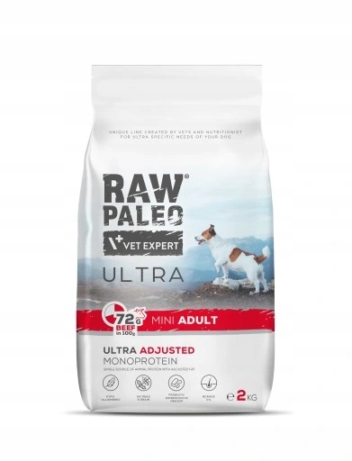 Levně Krmivo pro psy Raw Paleo Ultra bezobilné hovězí maso Mini Adult 2 kg